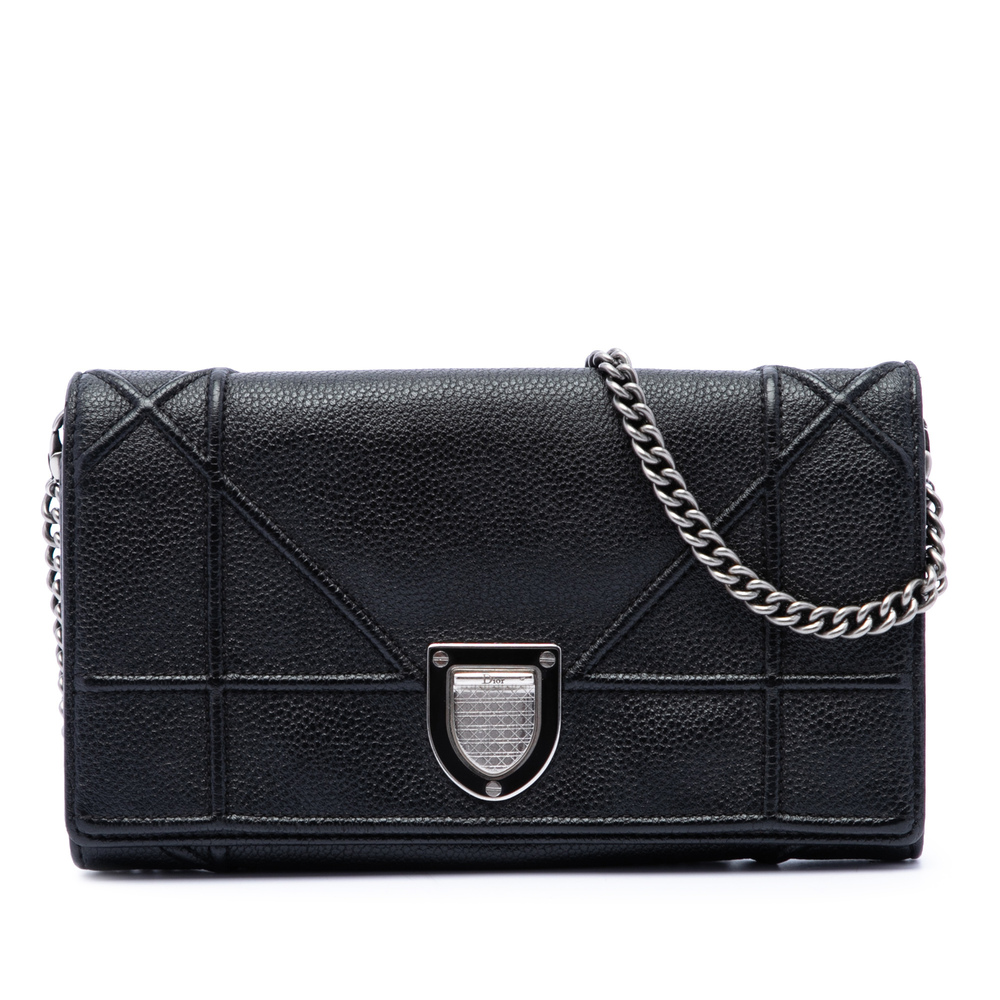 Pre-Loved Dior Grained Calfskin Diorama Croisiere Wallet on Chain